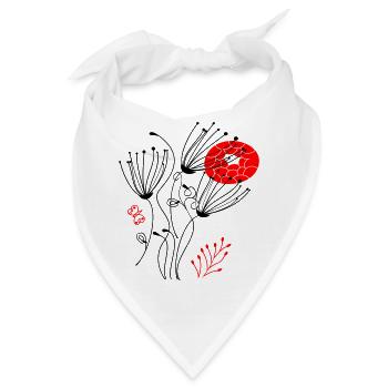 filigrane zarte Blüten, Flowers - Bandana - Weiß - Vorne
