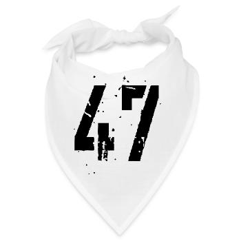 47 Nummer 47 - Bandana - Weiß - Vorne