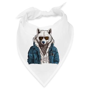 Streetstyle Polarwolf | Wolfsliebhaber - Bandana - Weiß - Vorne