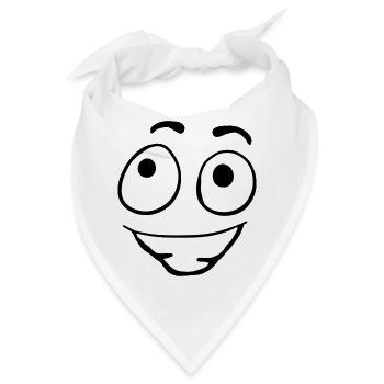 Fröhliches Augenlächeln Grafik - Bandana - Weiß - Vorne