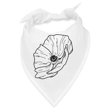Mohn Blume - Bandana - Weiß - Vorne