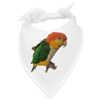 Der orangeköpfige Caique - Bandana - Weiß - Vorne