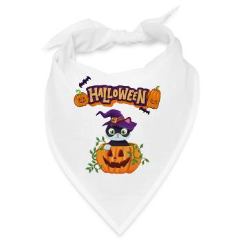 Halloween, Kürbis, Hexerei - Bandana - Weiß - Vorne