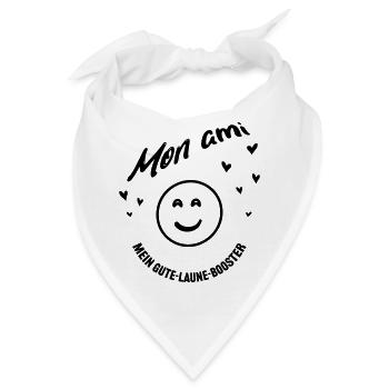 Mon ami, mein gute Laune Booster - Bandana - Weiß - Vorne