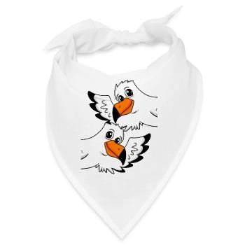 Möwe Gruß Begrüßung - Bandana - Weiß - Vorne