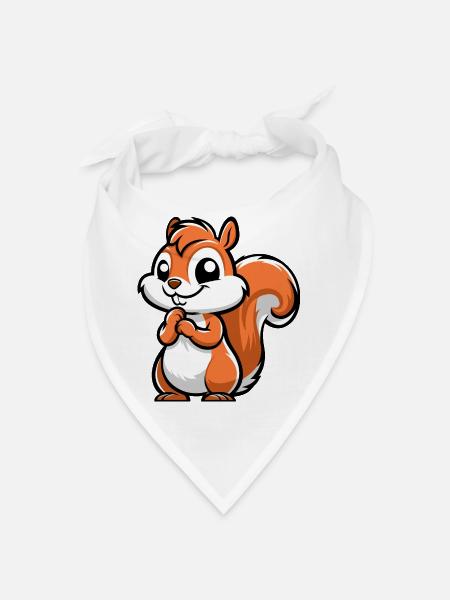 Cheeky Little Squirrel - Bandana - white - Front