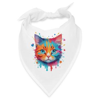 Niedliche Katze - Bandana - Weiß - Vorne