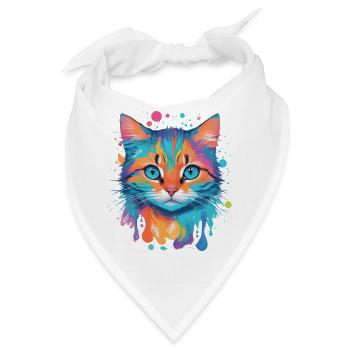 Niedliche Katze - Bandana - Weiß - Vorne