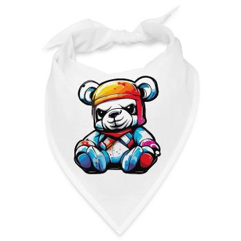 Teddybär / Kuscheltier / Stofftier / Geschenkidee - Bandana - Weiß - Vorne