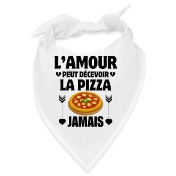 Pizza, Pizza-Fan, Pizza-Esser - Bandana - Weiß - Vorne