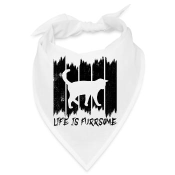Lustiger Katzenspruch - Bandana - Weiß - Vorne