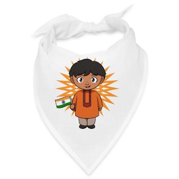 Indien Inder Hindu Stolz Flagge Land I Geschenk - Bandana - Weiß - Vorne