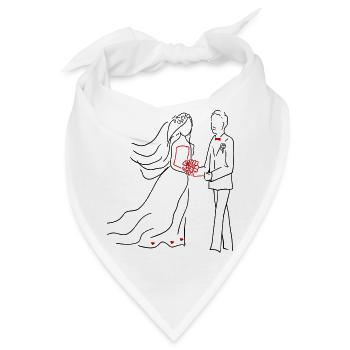 Hochzeit Braut und Bräutigam - Bandana - Weiß - Vorne