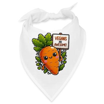 Vegane Karotten-Maskottchen sind super - Bandana - Weiß - Vorne