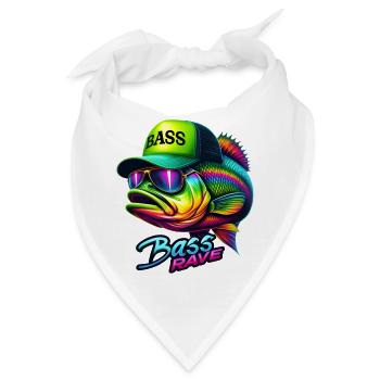 Gestreifter Bass Rave - Bandana - Weiß - Vorne