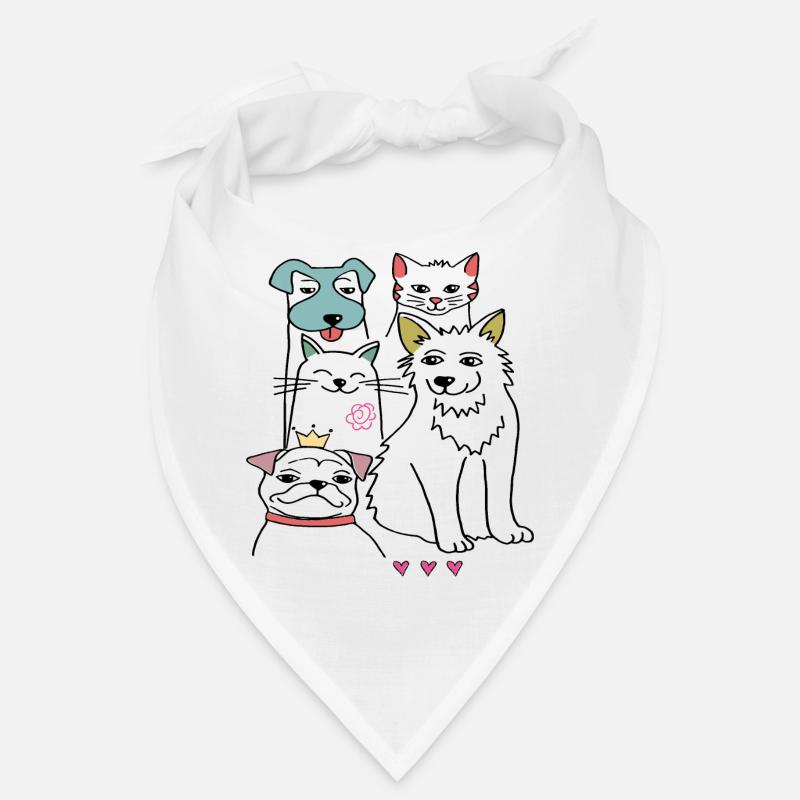 Bons amis, chien et chat Bandana