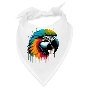 Papagei - Bandana - Weiß - Vorne