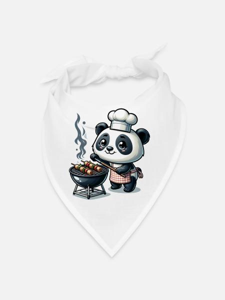 Lindo panda de barbacoa - Bandana - blanco