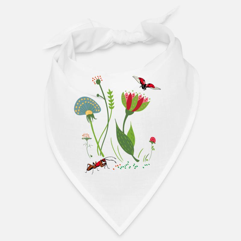 Fleur avec des insectes Bandana