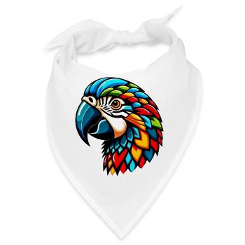 Harlekin Papagei - Bandana - Weiß - Vorne