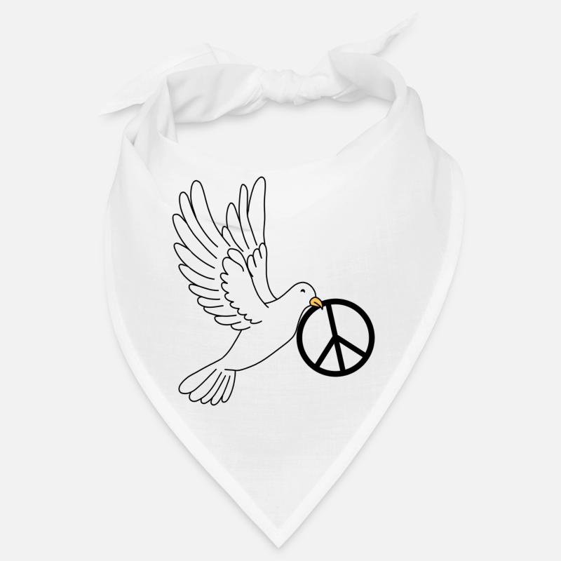 Colombe de la paix avec le signe de la paix dans son bec Paix Bandana