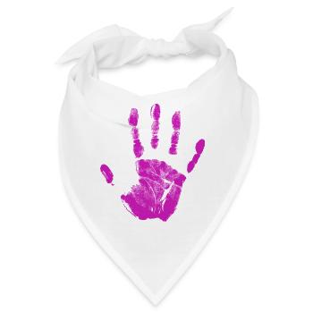 Handabdruck bemalte Identität Finger und Handfläche - Bandana - Weiß - Vorne