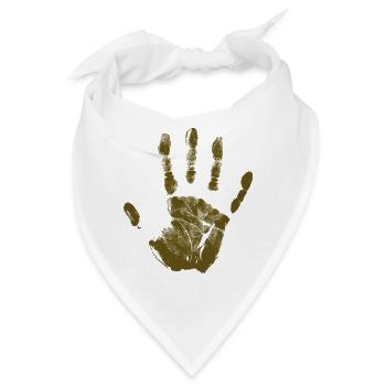 Handabdruck bemalte Identität Finger und Handfläche - Bandana - Weiß - Vorne