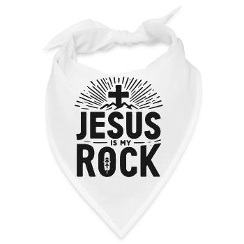 Jesus ist mein Fels in der Brandung - Bandana - Weiß - Vorne