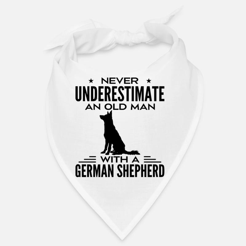 Never Underestimate Old Man With A German Shepherd Bandana