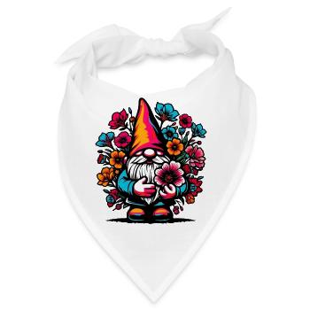 Zwerg mit Blumen - Bandana - Weiß - Vorne