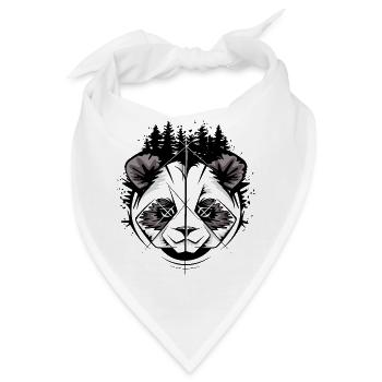 Pandakopf im Comicstil – Wald & Natur Illustration - Bandana - Weiß - Vorne