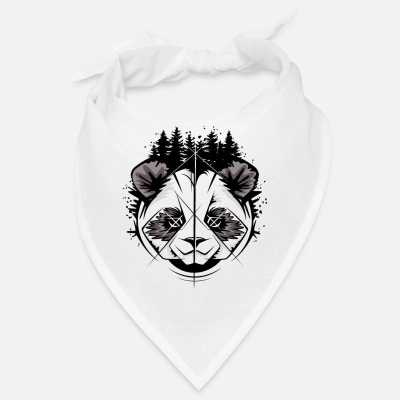 Panda Head in Comic Style – Forest & Nature Illustration Bandana
