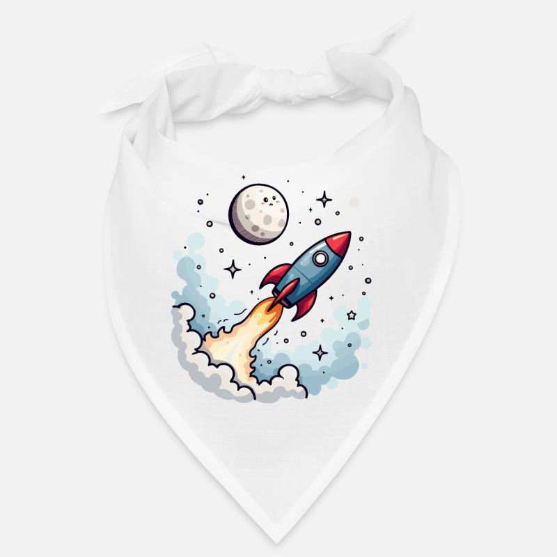 Comic rocket flies to the moon Bandana