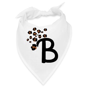 Buchstabe b Leopardenmuster - Bandana - Weiß - Vorne