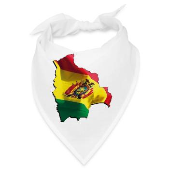 Bolivien Flagge in der Bolivien Landkarte - Bandana - Weiß - Vorne