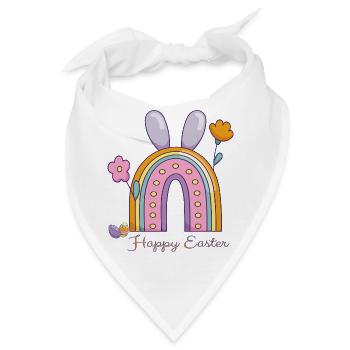 Happy Easter Regenbogen - Bandana - Weiß - Vorne