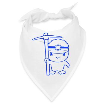 Ente Bergmann Spitzhacke Helm Lampe Minenarbeiter - Bandana - Weiß - Vorne