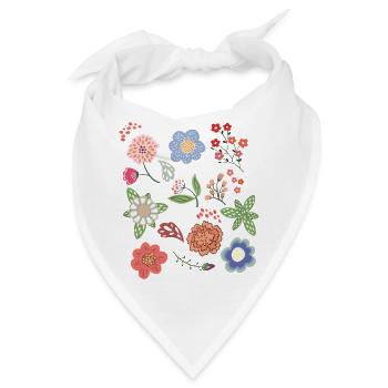 Blumen Fantasie - Bandana - Weiß - Vorne