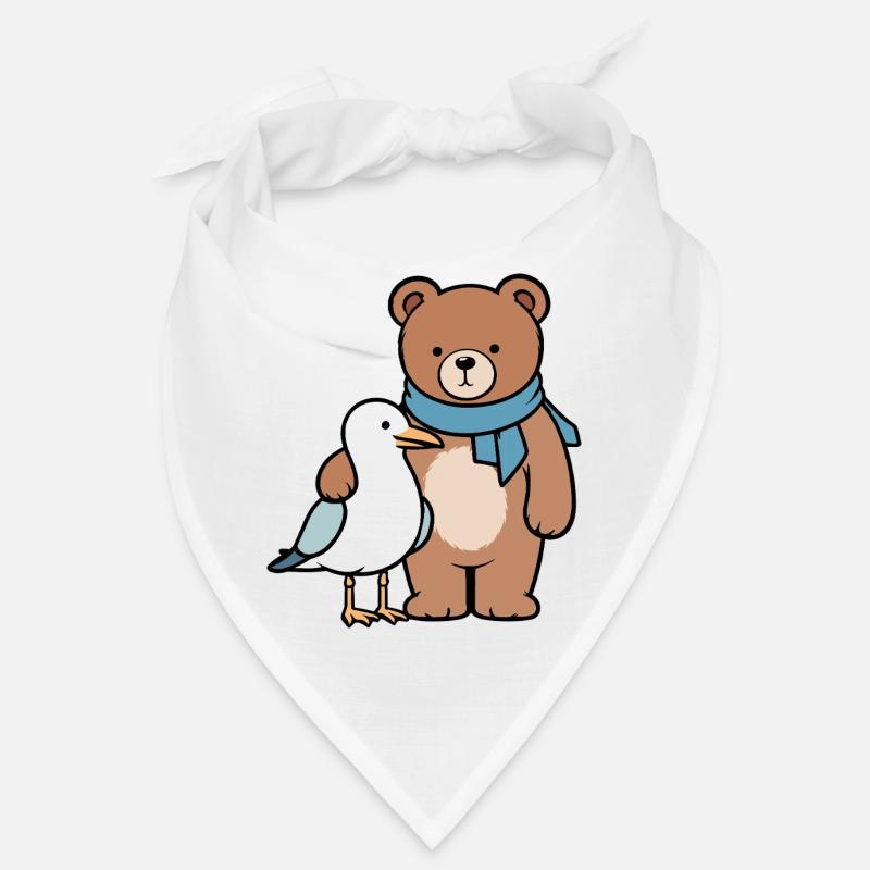 Cute Bear and Bird Design Bandana