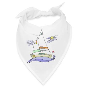 Segelboot - Bandana - Weiß - Vorne