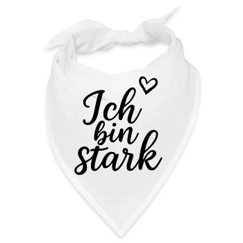 Ich bin stark - Bandana - Weiß - Vorne