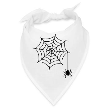 Spinnennetz mit Spinne Silhouette - Bandana - Weiß - Vorne