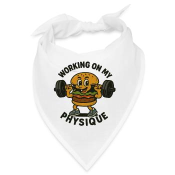 Motivierender Muskel-Burger für das Fitnessstudio - Bandana - Weiß - Vorne
