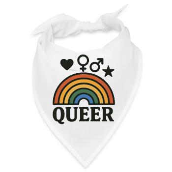 Regenbogen Symbol mit LGBTQ+ Icons - Bandana - Weiß - Vorne