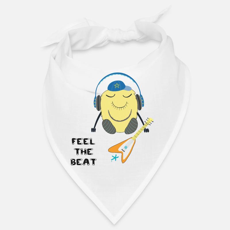 Comic Figur mit Kopfhörern und Gitarre Bandana