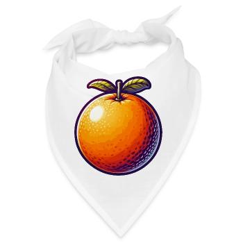 Leuchtend orangefarbene Karikatur - Bandana - Weiß - Vorne
