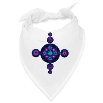 Lichterzeugnis Mandala in Blau und Lila - Bandana - Weiß - Vorne
