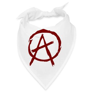 Anarchie Symbol im Kreis - dunkelrot - Bandana - Weiß - Vorne