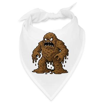 Braunes Schleimmonster  - Bandana - Weiß - Vorne
