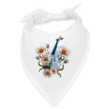 Viola Blau Blumen - Bandana - Weiß - Vorne
